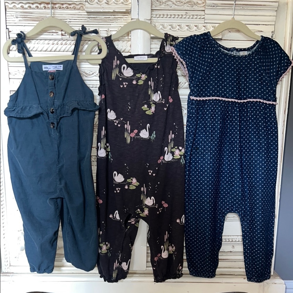 3 Kids Grey Blue Jumpsuit Bundle